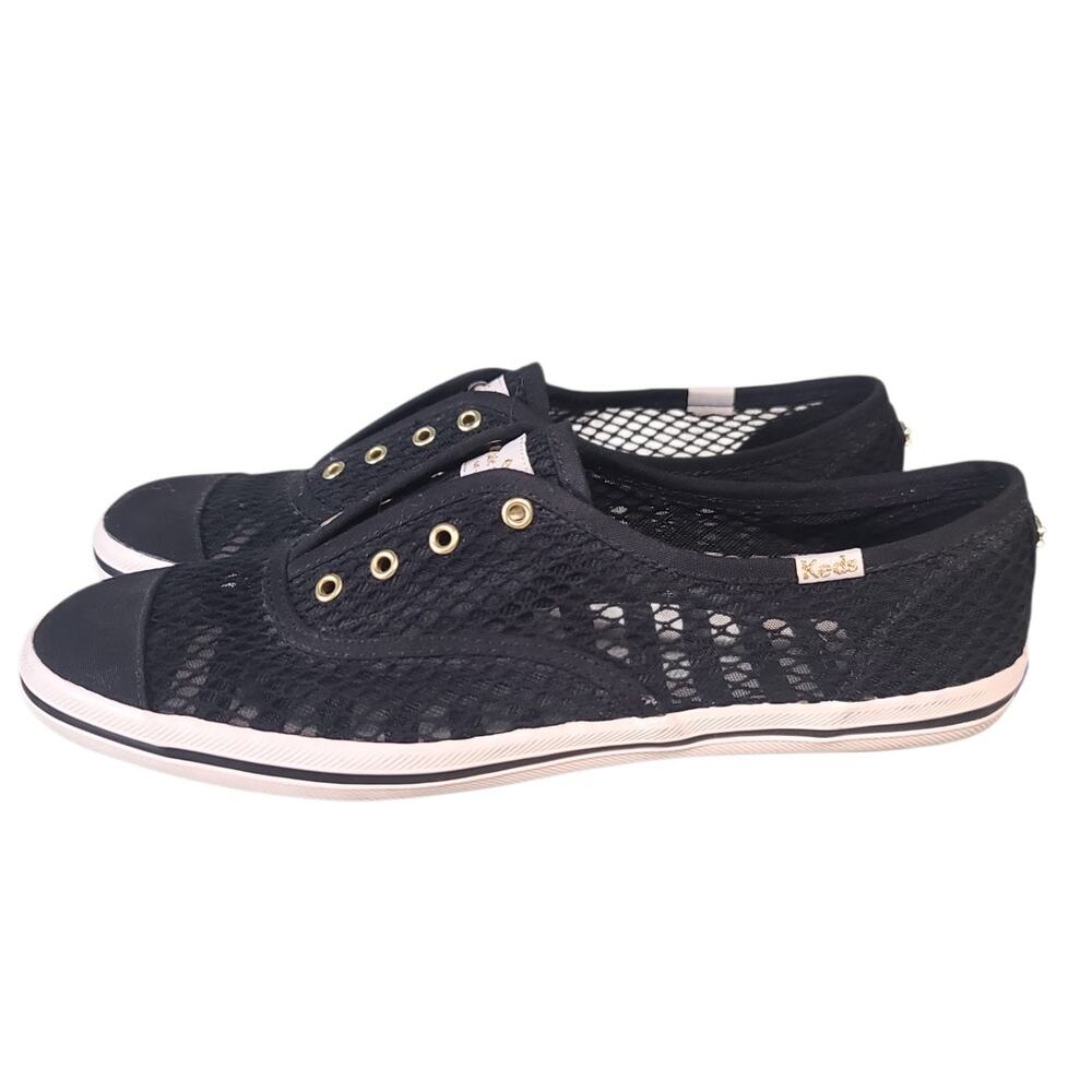Kate Spade x Keds Fisher Mesh Slip-On Sneakers Black Size 9 GUC